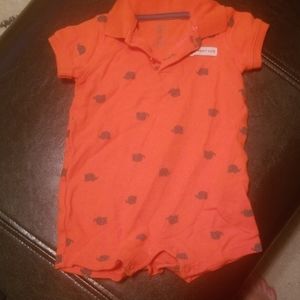 Orange elephant onesie 6m